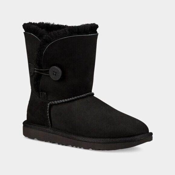 UGG Bailey Button II 1017400K Kid's Boys Black Twinface Sheepskin Boot UGG333 - Picture 1 of 6